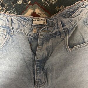 We The Free Faded Light Blue Button-Fly Jeans